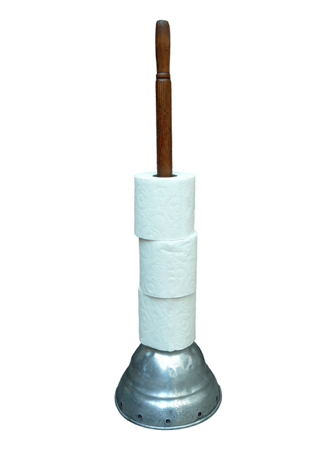 Vintage Washing Laundry Wood Handled Posser - Bathroom Toilet Kitchen Roll Holder