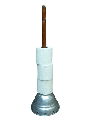Vintage Washing Laundry Wood Handled Posser - Bathroom Toilet Kitchen Roll Holder