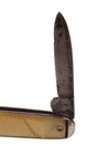 Vintage White Celluloid Shield Cartouche Folding Folder Pocket Pen Knife Forged Steel Foreign 1930s