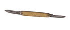 Vintage White Celluloid Shield Cartouche Folding Folder Pocket Pen Knife Forged Steel Foreign 1930s