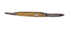 Vintage White Celluloid Shield Cartouche Folding Folder Pocket Pen Knife Forged Steel Foreign 1930s