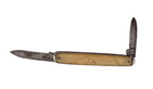 Vintage White Celluloid Shield Cartouche Folding Folder Pocket Pen Knife Forged Steel Foreign 1930s