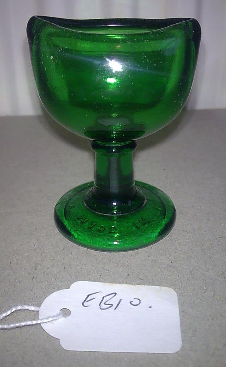 Vintage Wood Brothers Glass Co. Ltd of Barnsley Green Glass Stem Eye Bath Wash Circa 1940s EB10