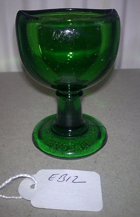 Vintage Wood Brothers Glass Co. Ltd of Barnsley Green Glass Stem Eye Bath Wash Circa 1940s EB12