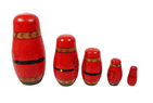 Vintage Wood Matryoshka Russian Santa Nesting Dolls 5 Piece 1970s Babushka Father Christmas Gift