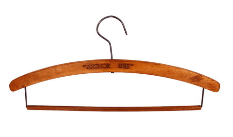 Vintage Wooden Advertising Coat Hanger Coathanger Anchor Line 1930s Ocean Liner SteamShip