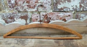 Vintage Wooden Advertising Coat Hanger Coathanger E H Hyde and Co Ltd Dyers & Cleaners