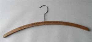Vintage Wooden Advertising Coat Hanger Coathanger H J Coutts Mantle & Gown Makers Queen St Glasgow