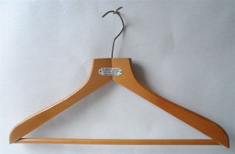 Vintage Wooden Advertising Coat Hanger M Brook Tailor Progress Bldgs Cheetham Hill Manchester 1950s