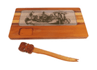 Vintage Wooden Cheese Tray  & Knife New Zealand Timber Sovereign Woodworkers Ltd 1970s Native Woods