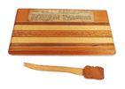 Vintage Wooden Cheese Tray  & Knife New Zealand Timber Sovereign Woodworkers Ltd 1970s Native Woods