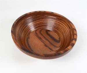 Vintage Wooden Hand Made Bowl David Thwaite May 2001 Zebrano Wood Exotic Hardwood 5.25" diameter