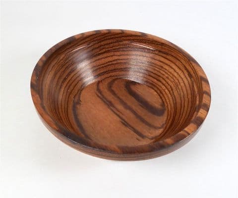 Vintage Wooden Hand Made Bowl David Thwaite May 2001 Zebrano Wood Exotic Hardwood 5.25" diameter