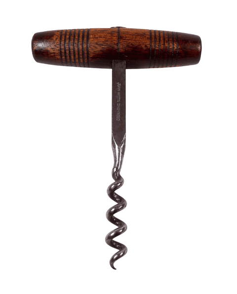 Vintage Wooden Handle Direct Pull John Watts Sheffield Corkscrew Broad Arrow Mark WW2 British Army