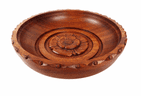 Vintage Wooden J Smith Carved Wood Bowl 9