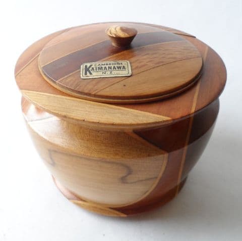 Vintage Wooden Lidded Jar New Zealand Timber Kaimanawa Cambridge Circa 1970s Tobacco Spice Whatever