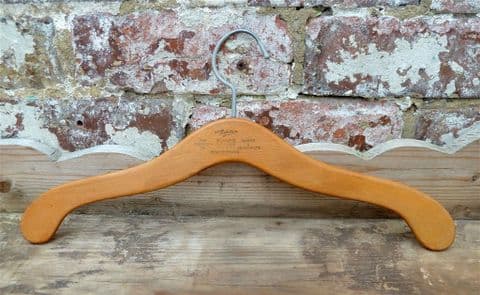 Vintage Wooden 'The Perfectum' Advertising Coat Hanger Coathanger M&S Marks & Spencer 1930s