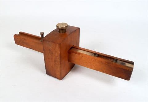 Vintage Woodworking Tool Wood & Brass Mortise Marking Gauge Maker Unknown Clay? Carpentry Sculpture