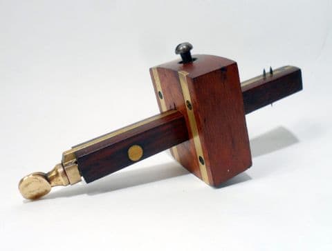 Vintage Woodworking Tool Wood & Brass Mortise Marking Gauge Marples Sheffield Carpentry Sculpture