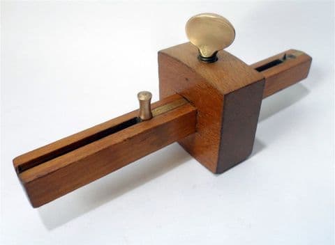 Vintage Woodworking Tool Wood & Brass Mortise Marking Gauge W H Clay Sheffield Carpentry Sculpture