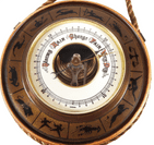 Vintage Zodiac Signs Ceramic Faced Aneroid Barometer 1950s Horoscopes Astrology Air Pressure