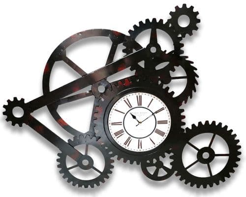 106cm Industrial Metal Gear Wheel Clock
