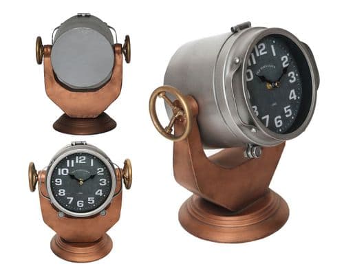 28cm Steel Effect Search Light Clock