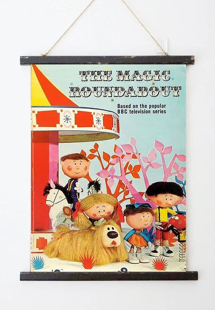 Magic Roundabout 45cm x 65cm Antique Style Hanging Canvas