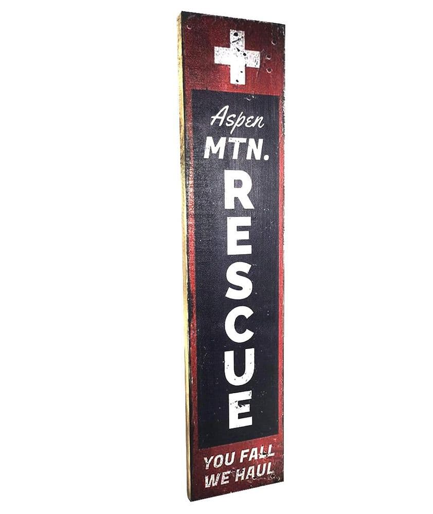 Fall Rescue Box Signs Rescue Aged Wooden Sign 80cm x14cm