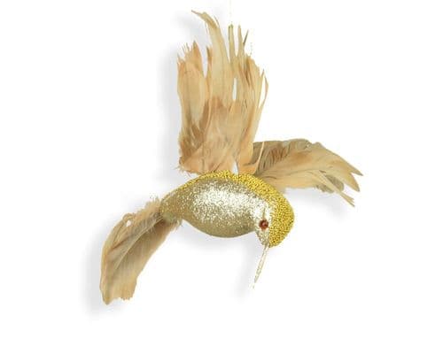 Sparkle Gold Flying Hummingbird 20cm