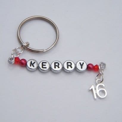 16th Birthday Personalised Keyring