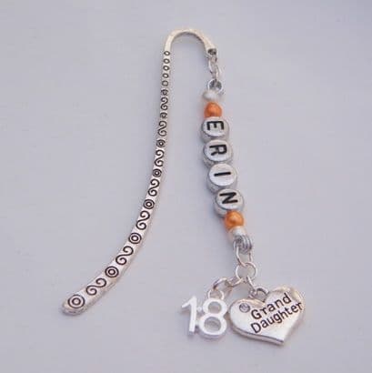 18th Birthday Personalised Bookmark - Double Charm Style