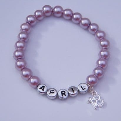 18th Birthday Personalised Bracelet - Beaded Style