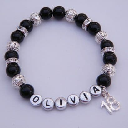 18th Birthday Personalised Bracelet - Sparkle & Bling Style