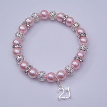 21st Birthday Bracelet - Sparkle & Bling Style