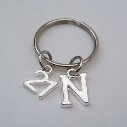 21st Birthday Keyring - Initial Charm Style