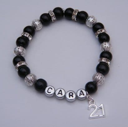 21st Birthday Personalised Bracelet - Sparkle & Bling Style