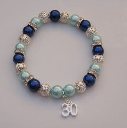 30th Birthday Bracelet - Sparkle & Bling Style