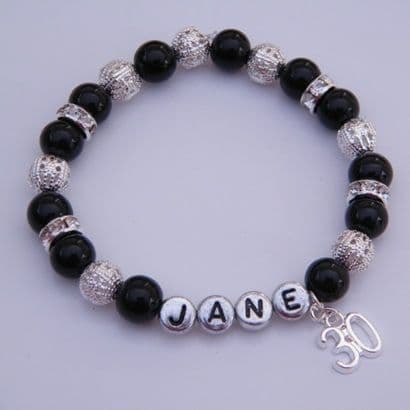 30th Birthday Personalised Bracelet - Sparkle & Bling Style