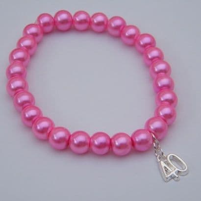 40th Birthday Bracelet - Charm Beaded Style