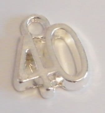 40th Birthday Necklace - Initial Charm Style