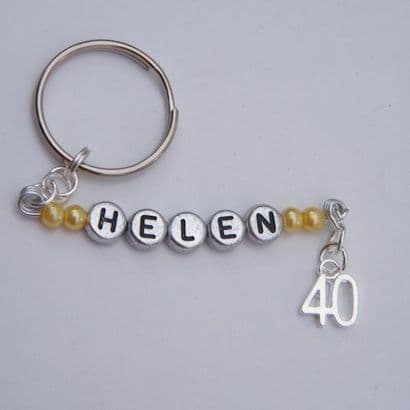40th Birthday Personalised Keyring