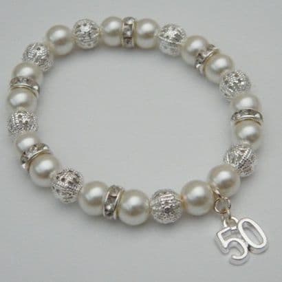 50th Birthday Bracelet - Sparkle & Bling Style