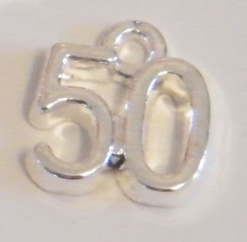 50th Birthday Earrings - Drop Charm Style