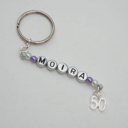 50th Birthday Personalised Keyring
