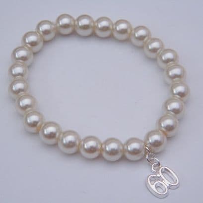 60th Birthday Bracelet - Charm Beaded Style