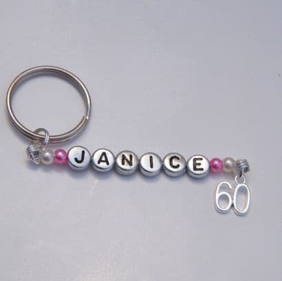 60th Birthday Personalised Keyring