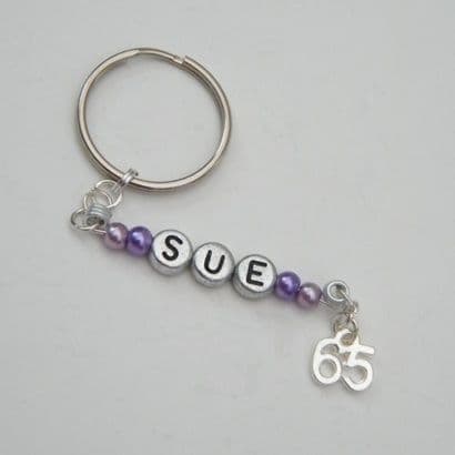 65th Birthday Personalised Keyring