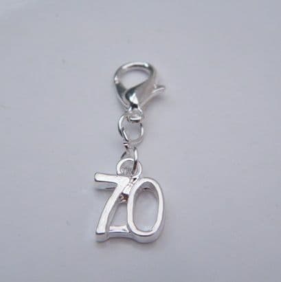 70th Birthday Clip On Charm