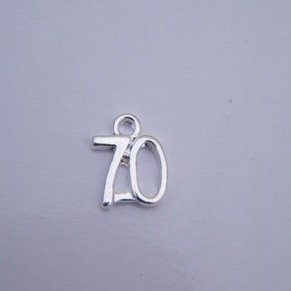 70th Birthday Keyring - Initial Multi Charm Style